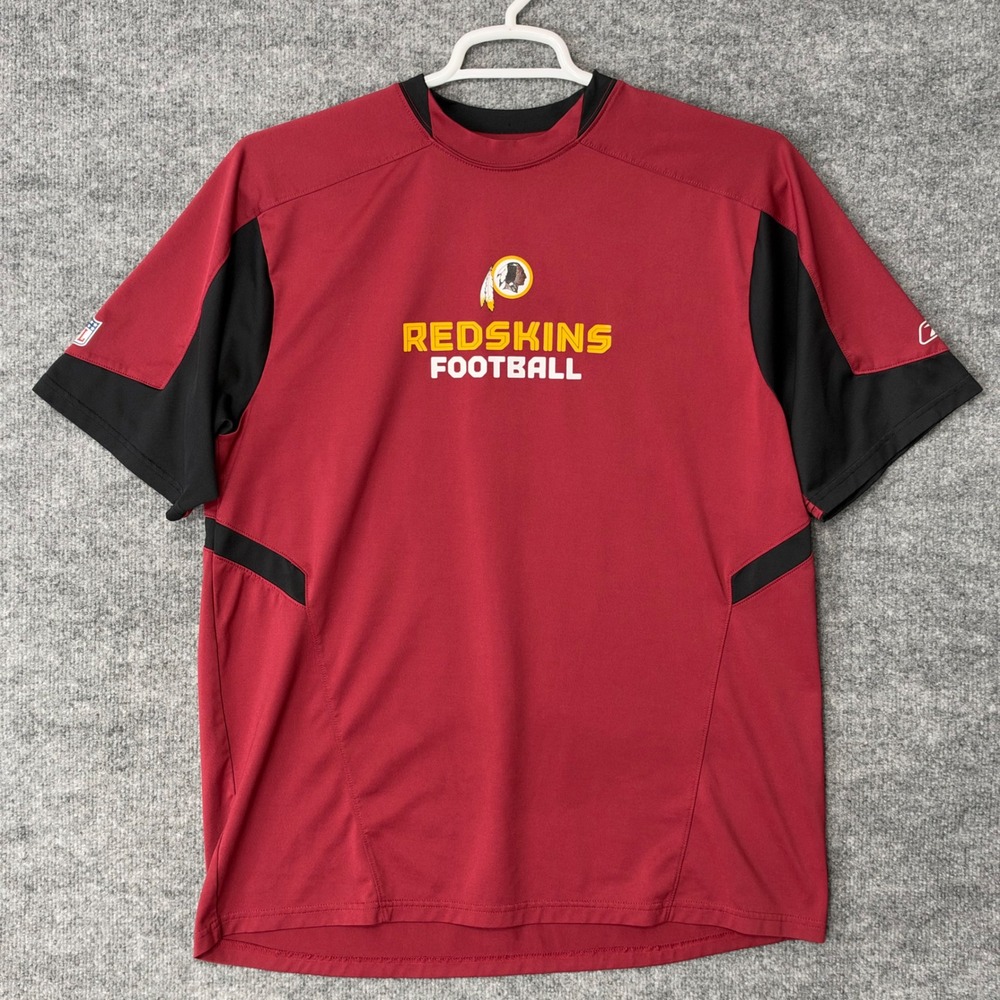 Washington Redskins Football PlayDry Shirt Mens Medium Burgundy Reebok NFL VTG